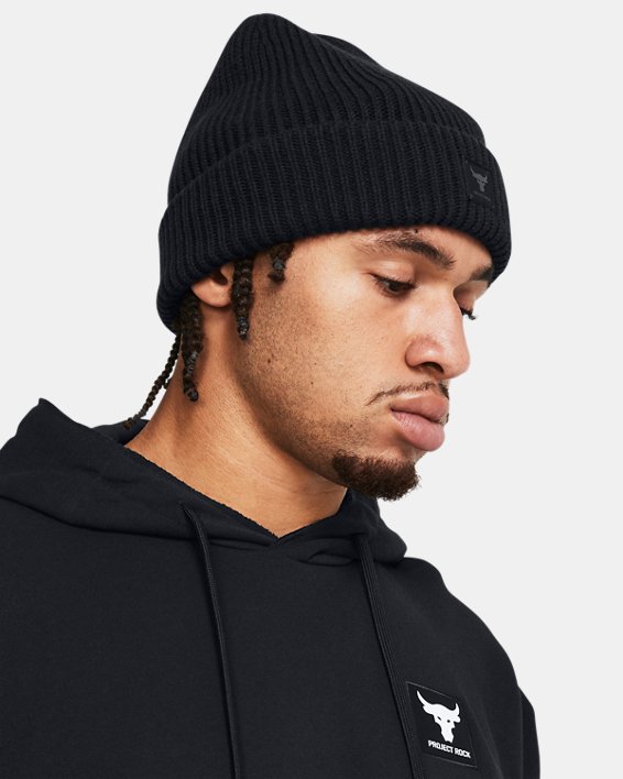 Men's Project Rock Beanie in Black image number 2